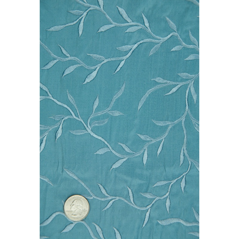 Embroidered Dupioni Silk MED-086-11 Fabric