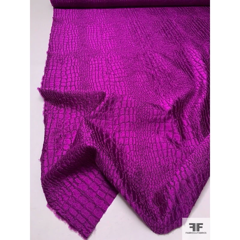 Made in Italy Alligator Pattern Brocade - Deep Magenta