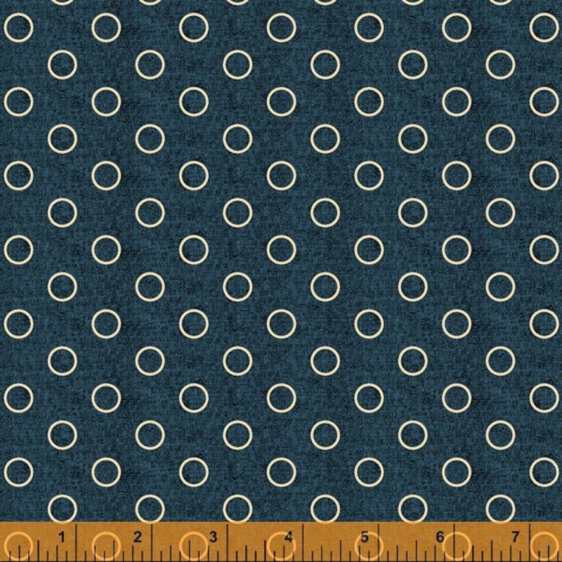 Petite Perennials Annette Plog 52531-4 Indigo Circles Cotton