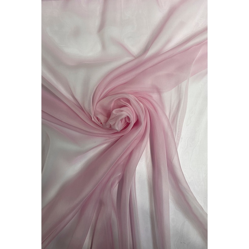Cotton Candy Pink Iridescent Silk Chiffon