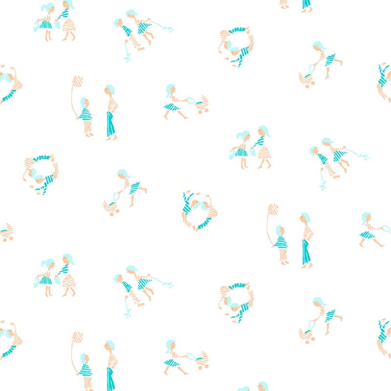 Retro Girlhood in Turquoise Fabric