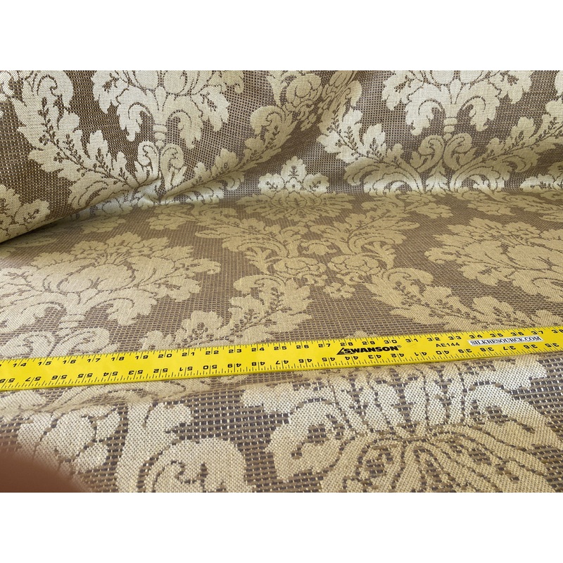 Scalamandre " Lucretia Damask Driftwood Renaissance Classic Damask Thick! MSRP USD 300/Y Tan Beige"