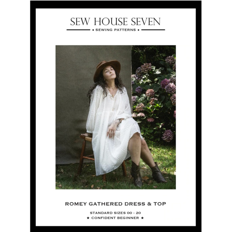 Sew House Seven, Romey Gathered Dress Paper Pattern (Standard or Curvy Sizes)