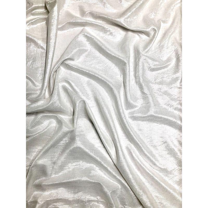 White Cotton Metallic Fabric