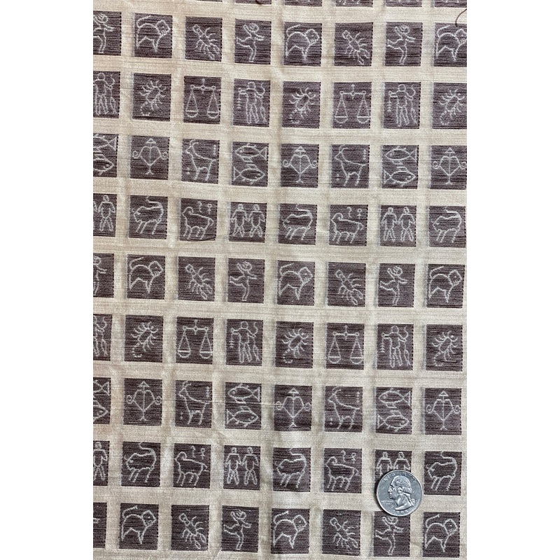 Beige/Brown Silk Brocade JV-1164 Fabric