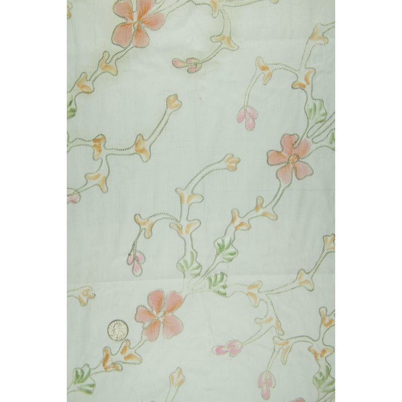 Embroidered Dupioni Silk MED-065 Fabric