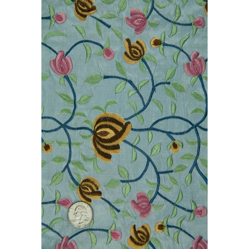 Embroidered Dupioni Silk MED-149/4 Fabric