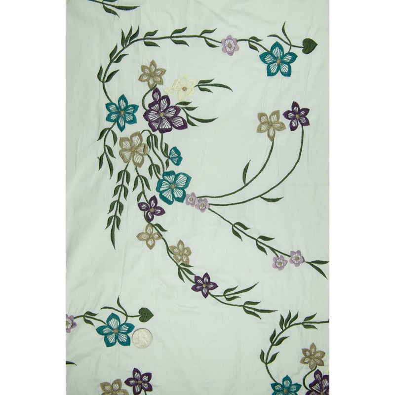 Embroidered Dupioni Silk MED-171/4 Fabric