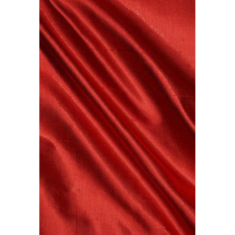 Red Metallic Shantung Silk Fabric