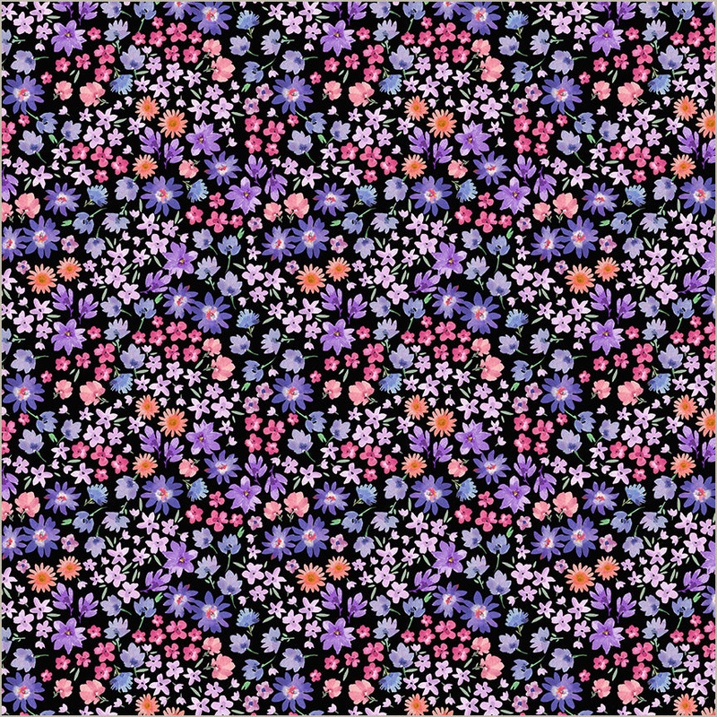 Serafina Whistler Studios 55271-7 Black/Pink Sparkle Cotton