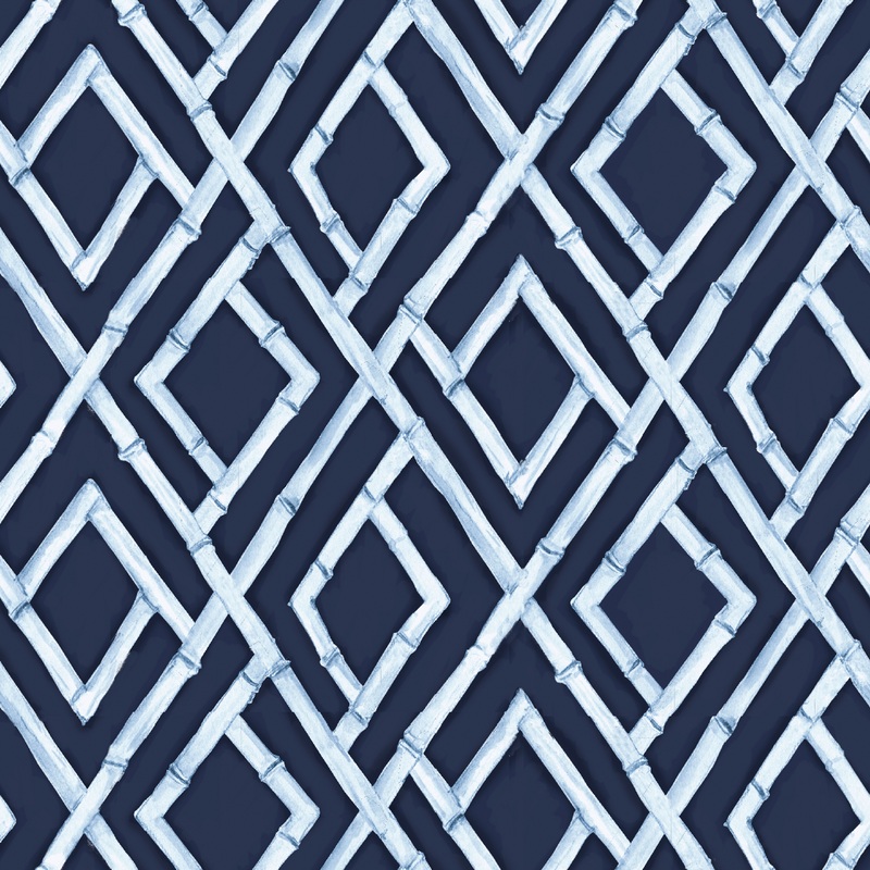 Susan Winget - Bamboo Lattice - Navy Diamond Fabric