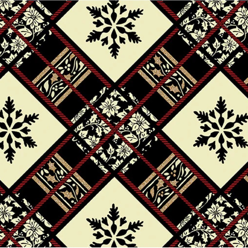44" -Benartex Fabrics-"Snowflake Diamond" - 100% Cotton