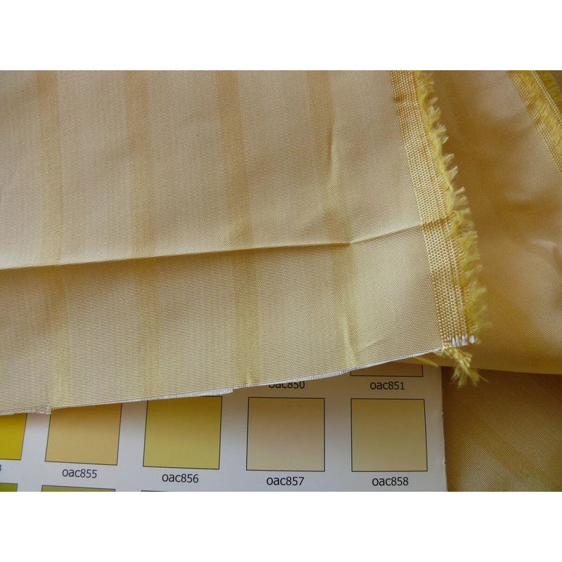 by yard Scalamandre Shimmer Silk Butter Gold Yellow Cream White Silk Taffeta Stripe MSRP USD192/y