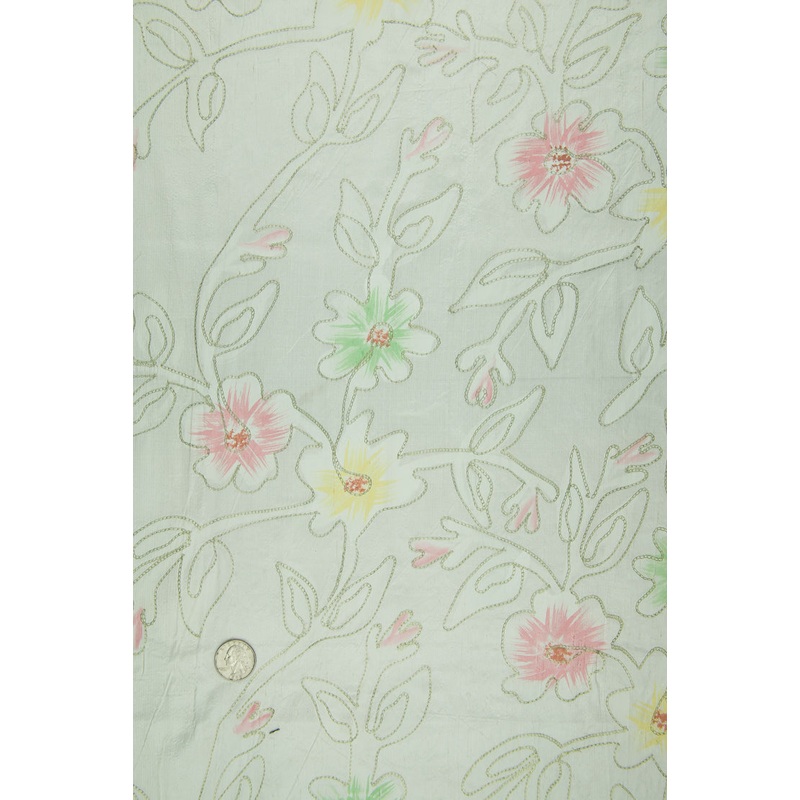 Embroidered Dupioni Silk MED-080 Fabric