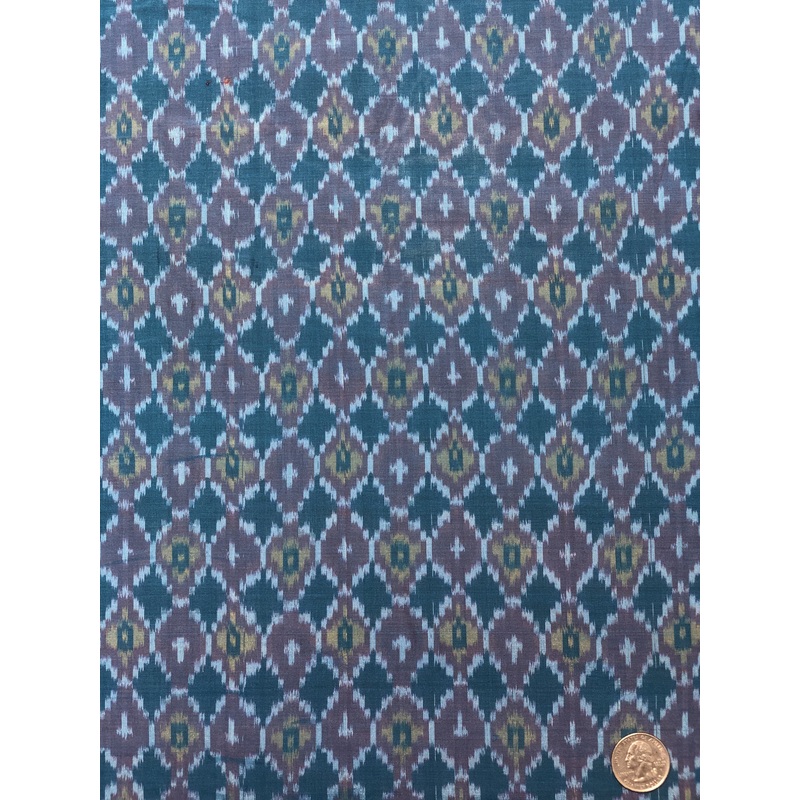 Teal CSIKT-004 Cotton Silk Ikat