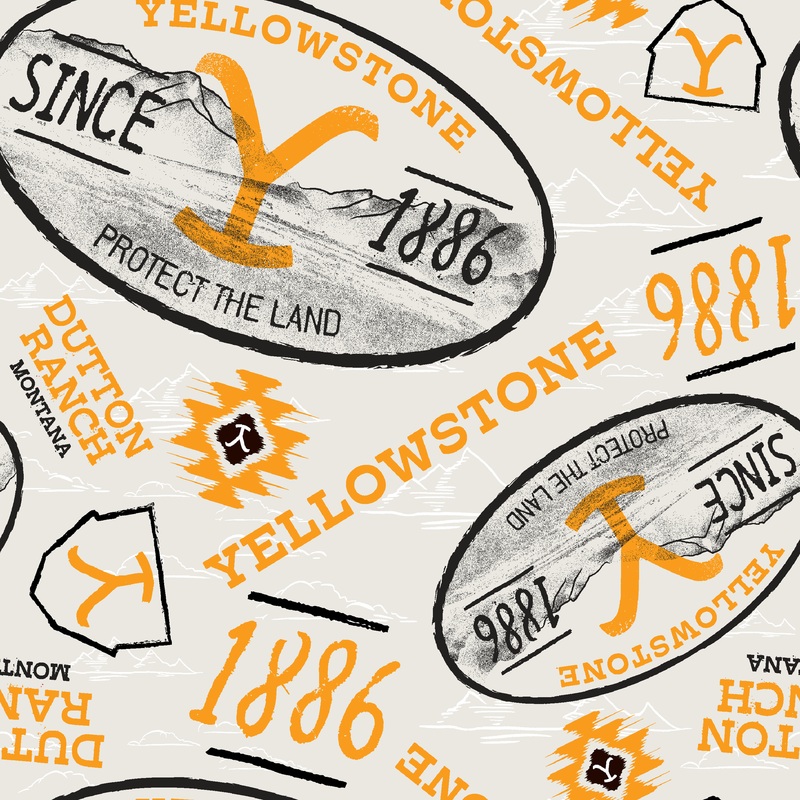 Yellowstone Protect the Land Badge Fabric