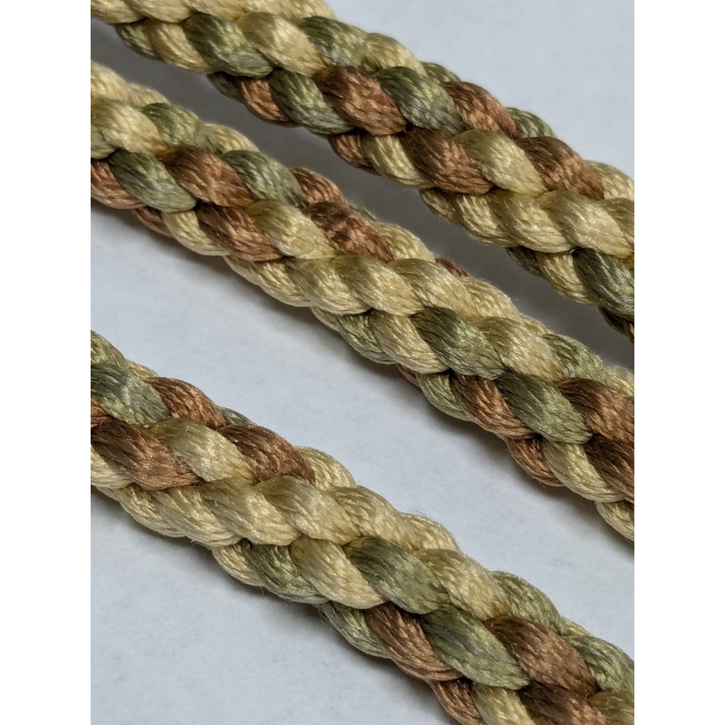 66 inches Scalamandre 100% Silk Rope Trim C42-59 (Trim Box B) Woven Green Brown Yellow