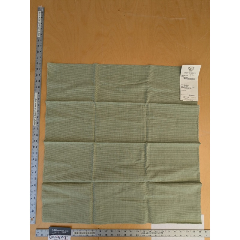 71 EV47 Square Scalamandre Grey Watkins Chatham Plain Green White Cotton Small Scale Texture 26"x26"