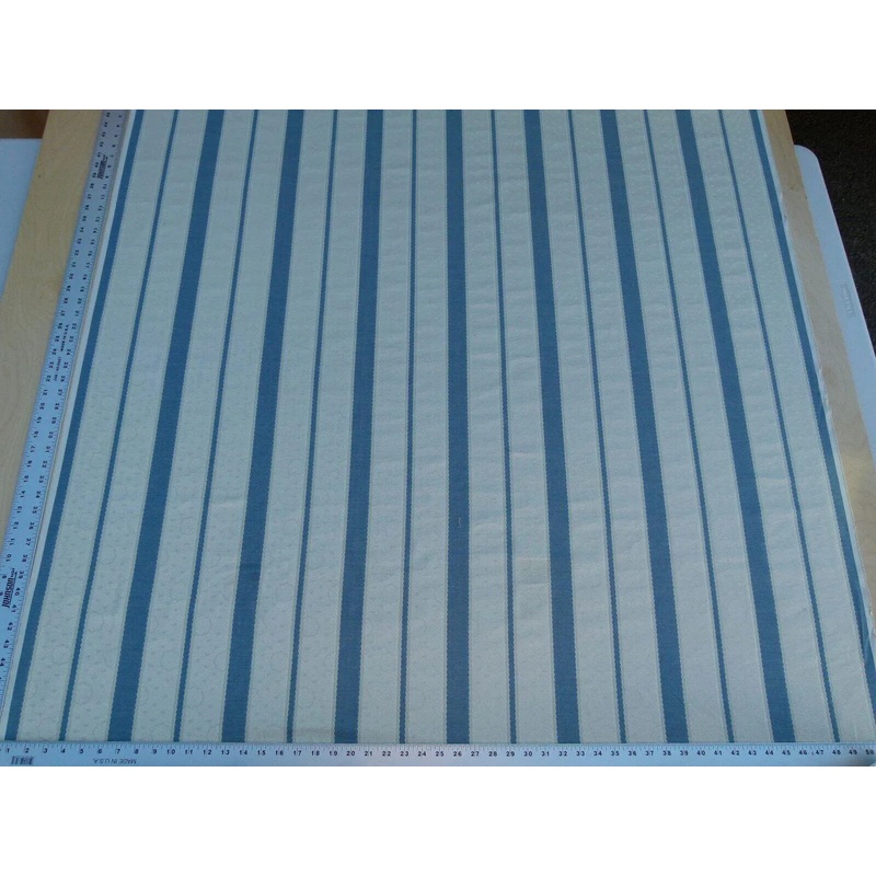 By Yard Scalamandre Reveillon Rigato Bleu Blue Silk Jacquard Colony From Italy MSRP USD 405/Y