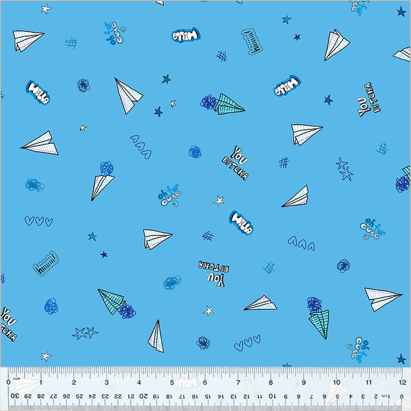 Pen Pals Heather Givans Of Crimson Tate 54237-16 Azure Sky Doodle Cotton