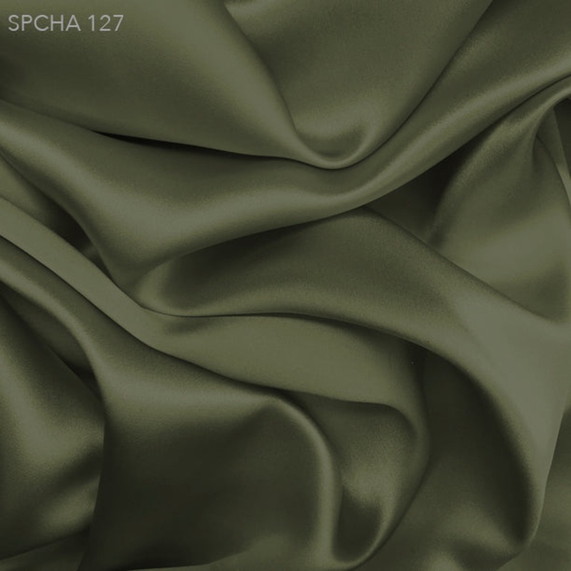 Silk Charmeuse - Khaki Green
