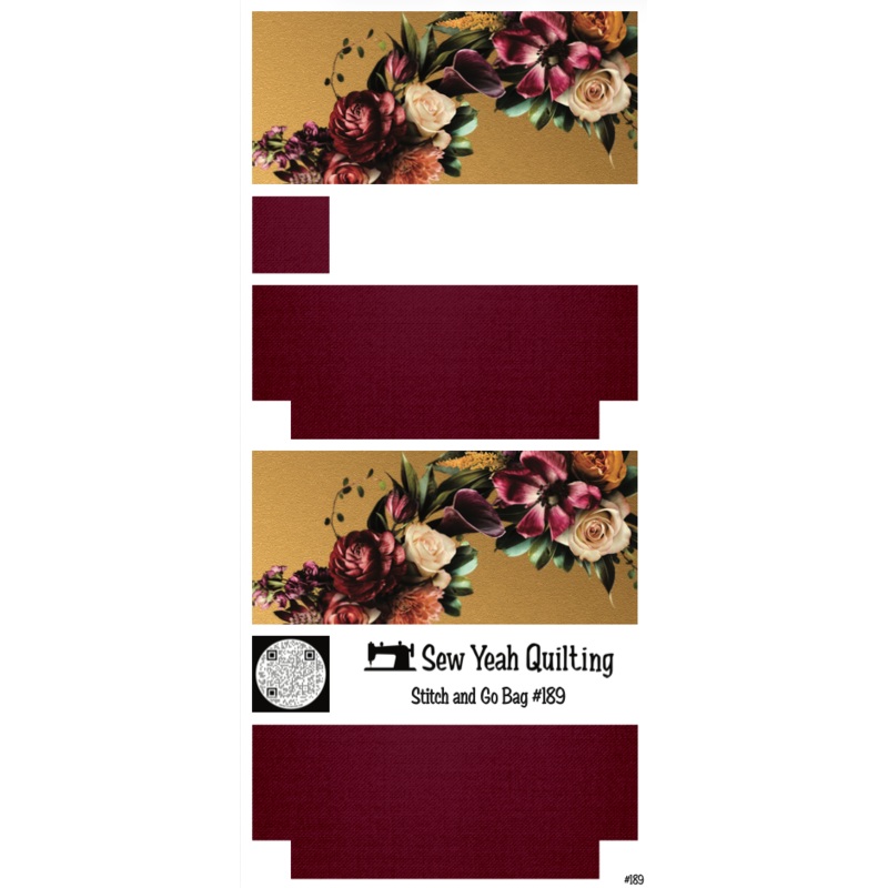 Stitch & Go Bag #189 - Florals on Red