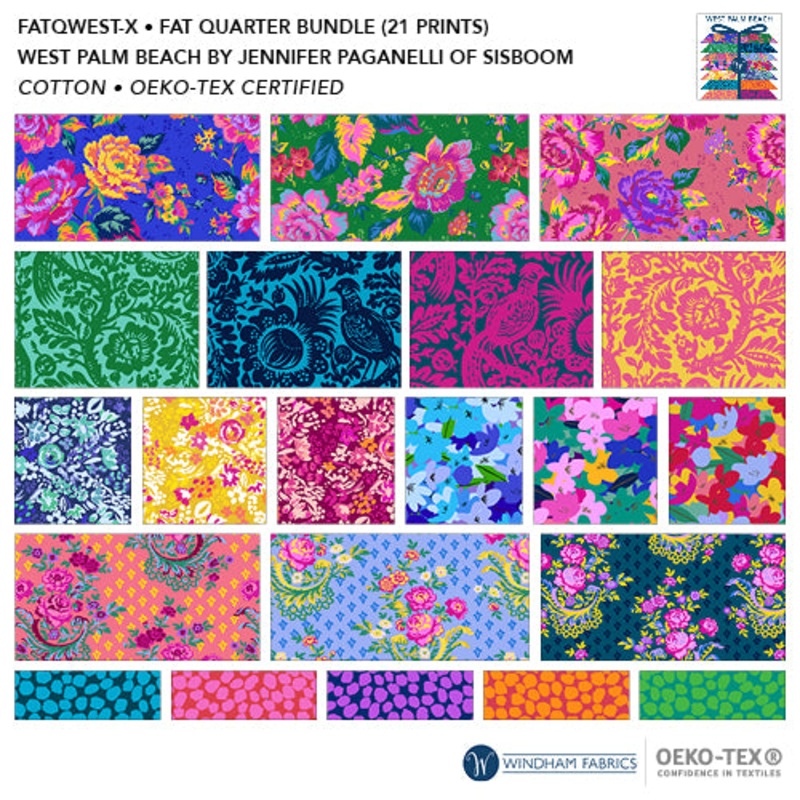 West Palm Beach Jennifer Paganelli of Sisboon FATQWEST-X Multi Fat Quarter Bundle Cotton