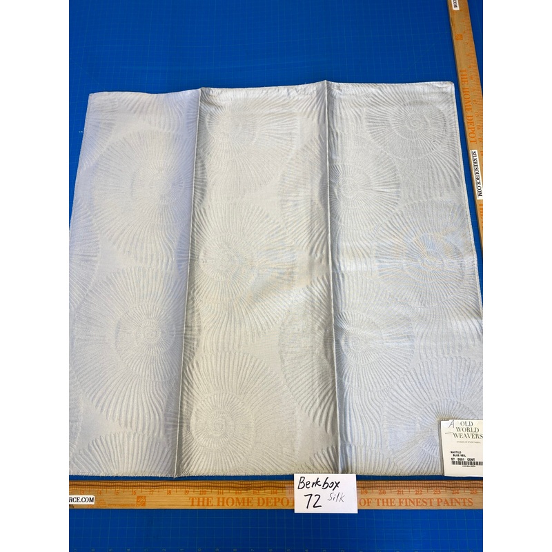13 Berkbox72 Scalamandre Grey Watkins Silk+Cotton Nautilo Blue Veil MSRP USD312/Y
