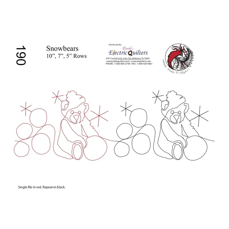 190 Snow Bears Pantograph with Blocks by Linda V. Taylor
