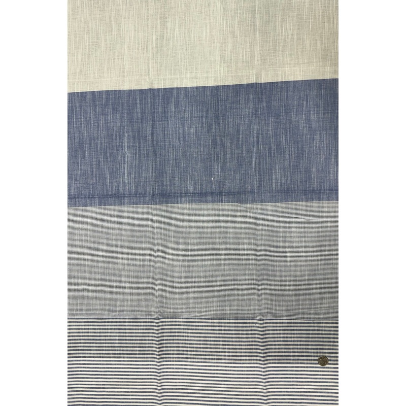 Blue White Large Stripe Cotton Novelty COT-182