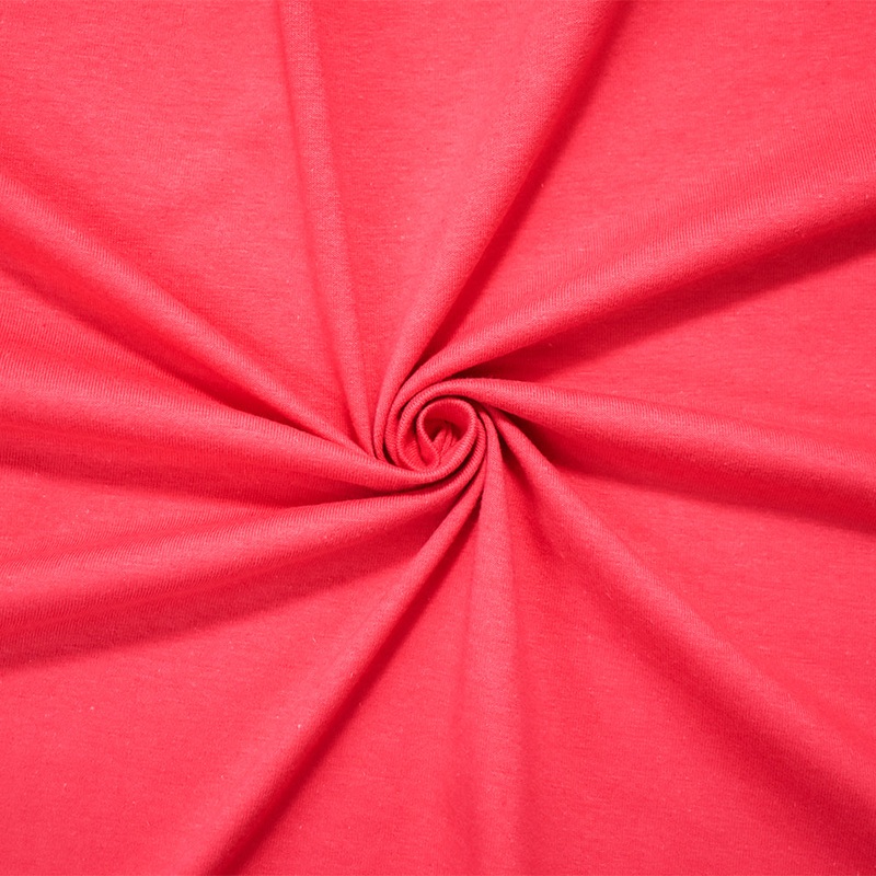 Red Cotton Solid Stretch Spandex Jersey Knit Fabric