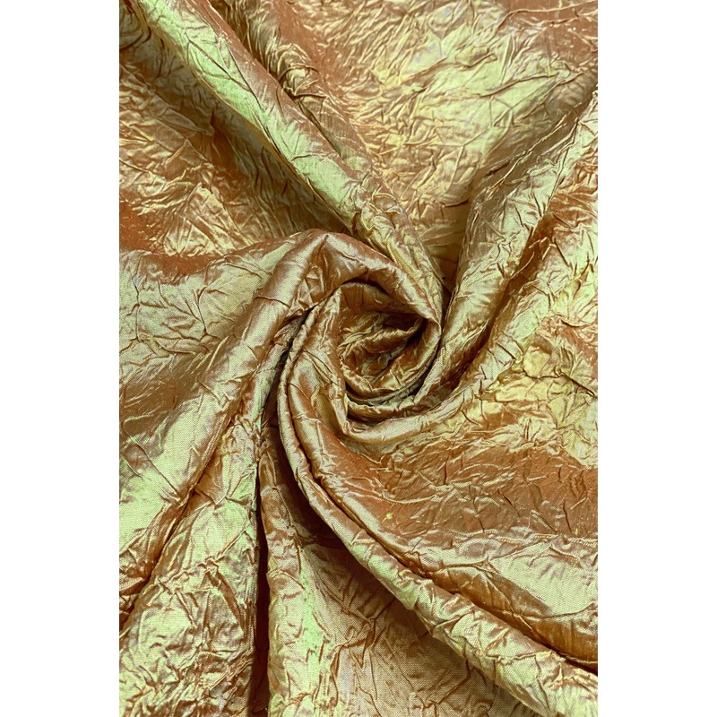 Rich Gold Marble Crushed Silk Dupion Fabric