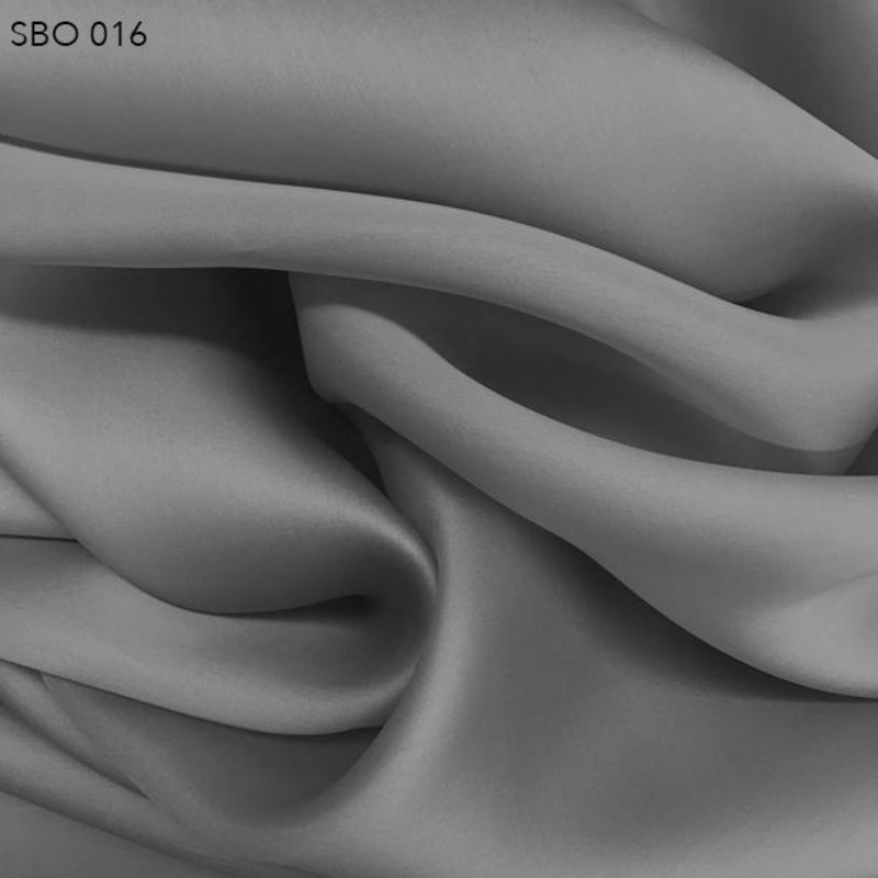 Satin Faced Organza - Steeple Grey
