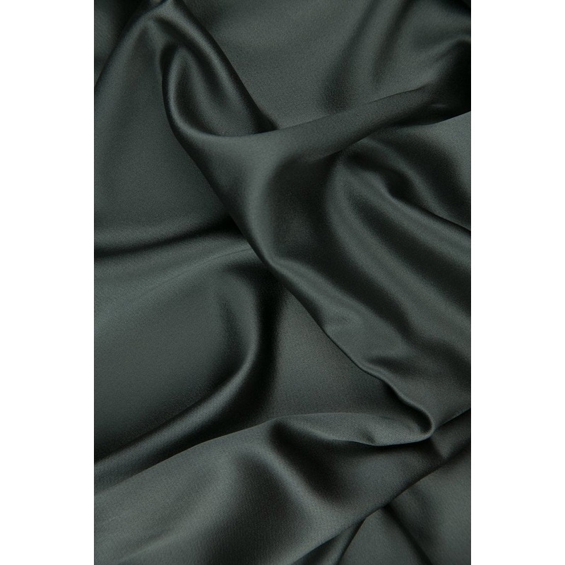Steel Grey Silk Crepe Back Satin Fabric