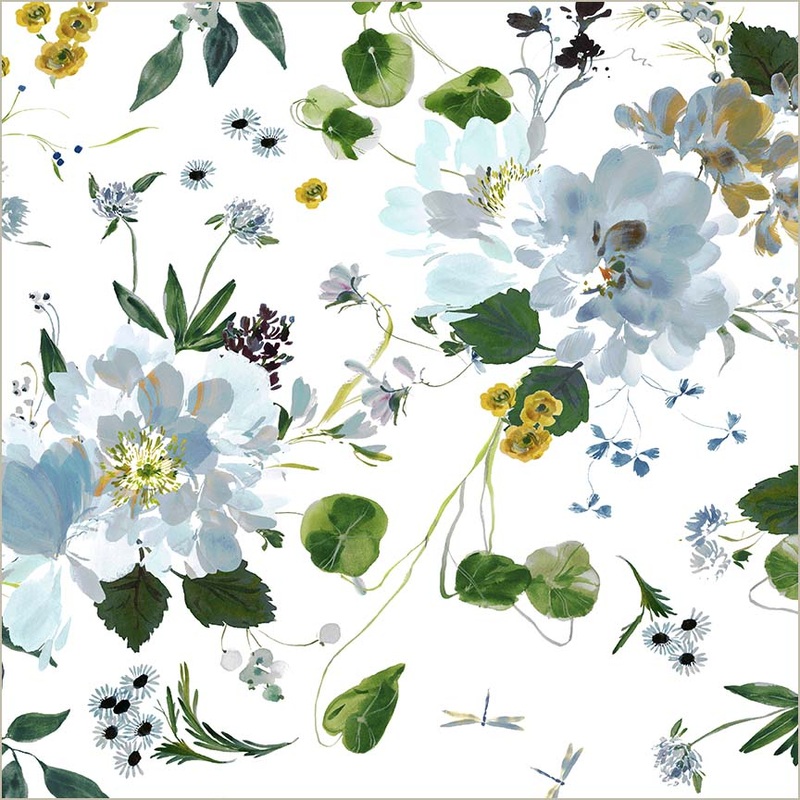 Bloomfield Kelly Ventura 54872D-4 White Peony Garden High Density Cotton