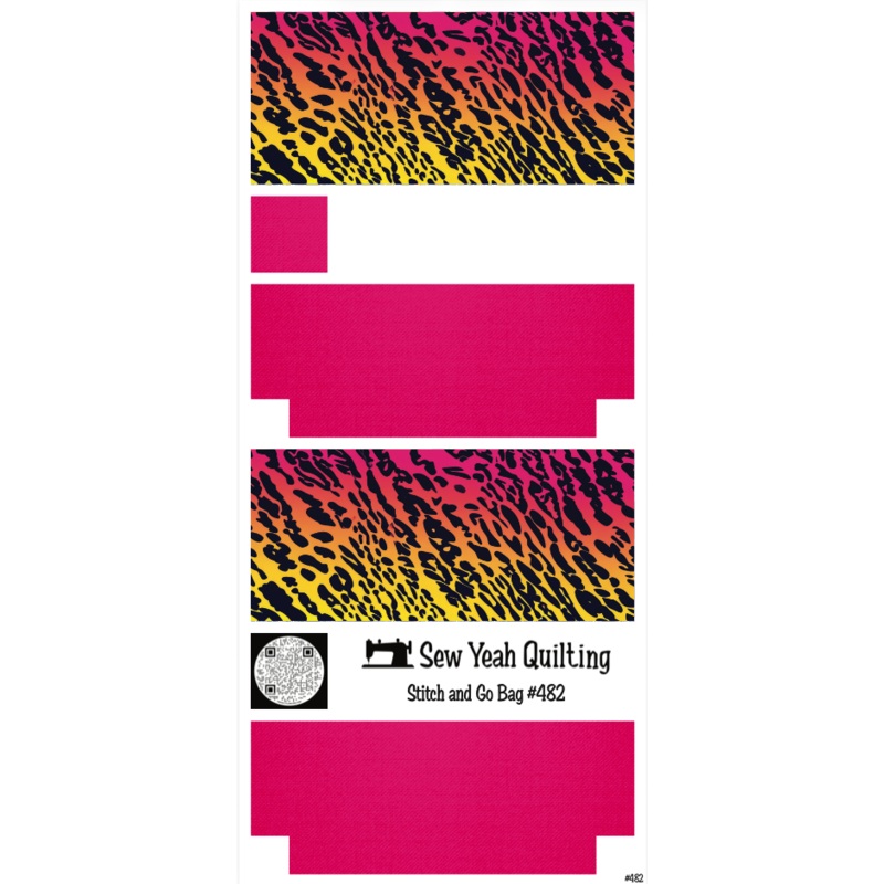 Stitch & Go Bag #482 - Animal Print Leopard Sunset Spots on Hot Pink