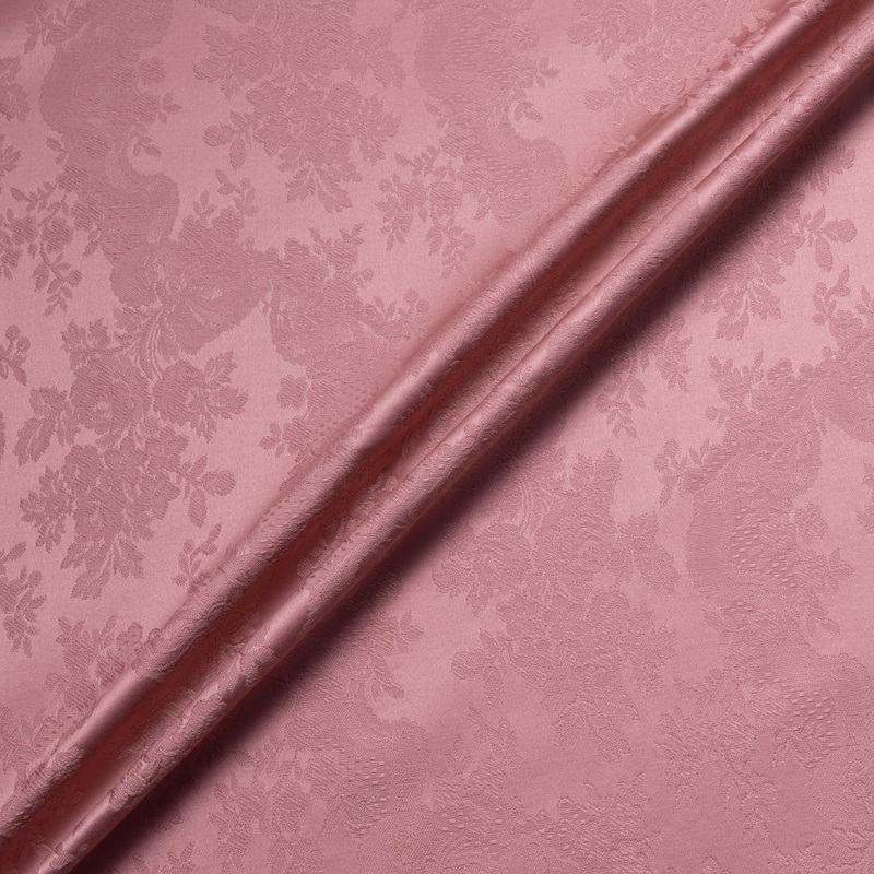 Antique Rose Pink Floral Cotton Jacquard