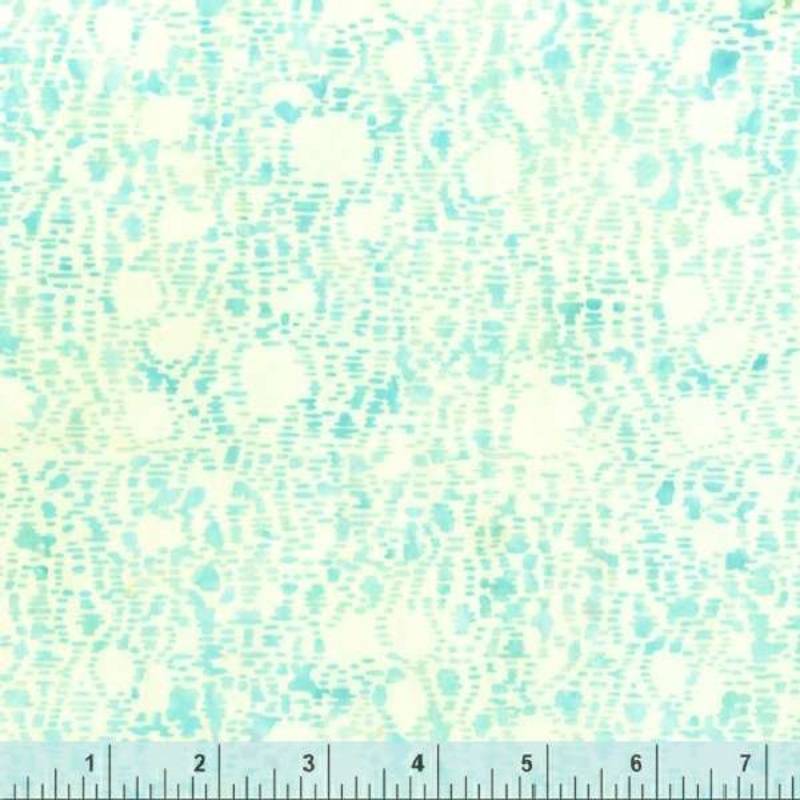 Tigerlily (Baliscapes) 2348Q-X Aqua Dashed Circles Batik Cotton