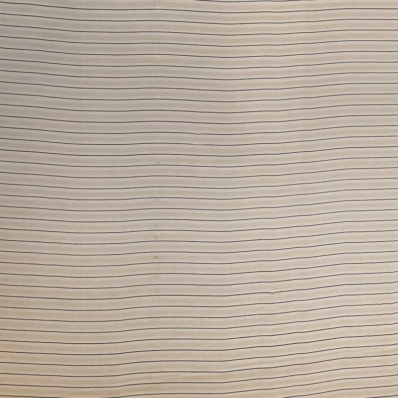 2 3/4 YD PC-Tan-Ivory-Black Column Stripe Silk Chiffon Designer Remnant Fabric