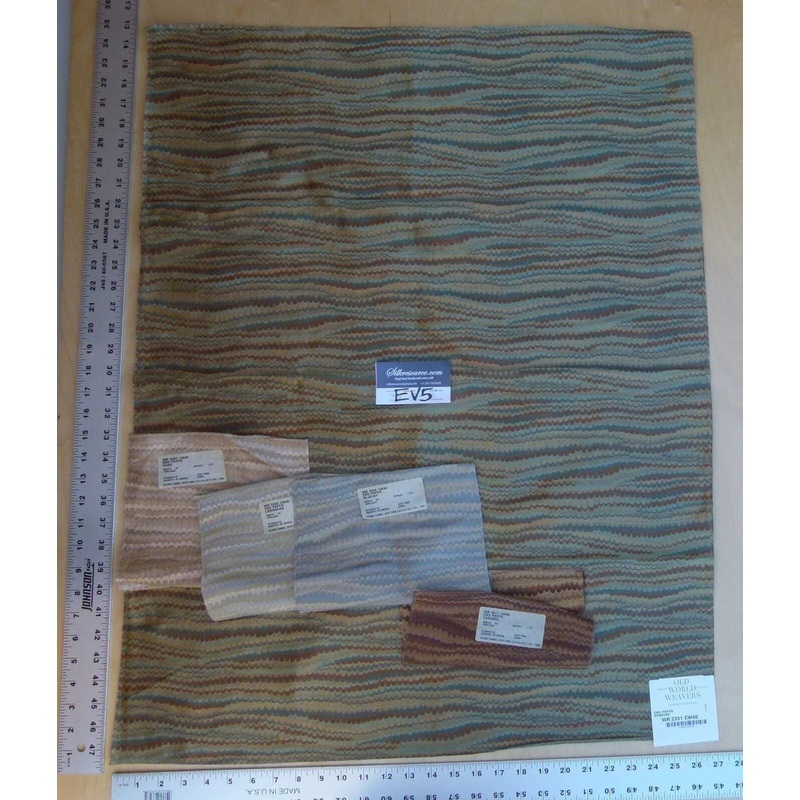 9 Ev5 Scalamandre 27"x35" End Paper Verdure Teal Brown Silk Showroom Sample Per Piece MSRP USD 378/Y
