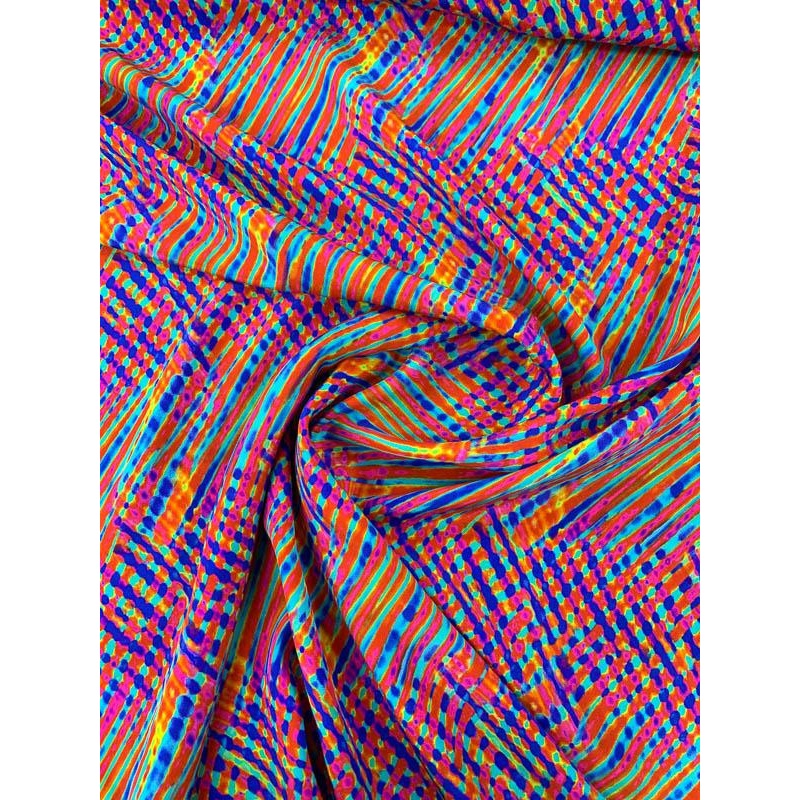 Abstract Printed Silk Crepe de Chine - Multicolor