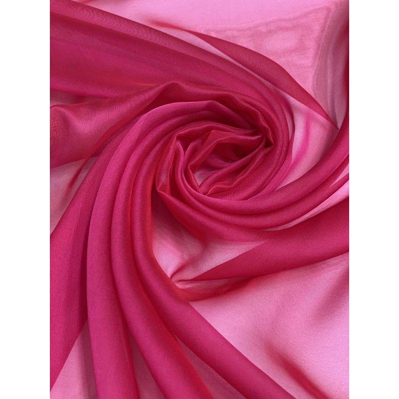 Candy Pink Iridescent Silk Chiffon IC-059 Fabric