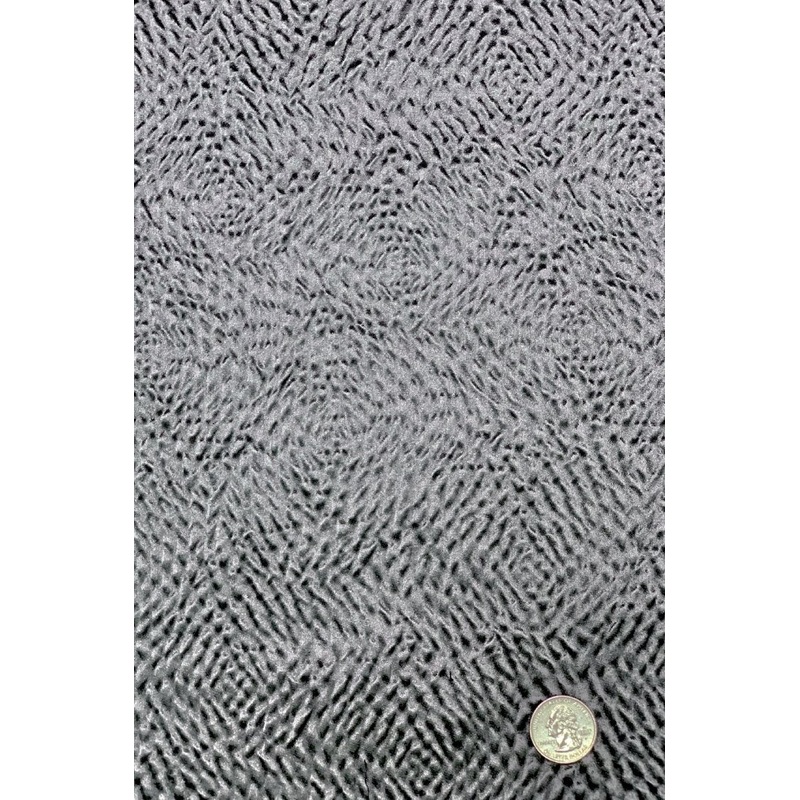 Charcoal Silk Hammered Satin Jacquard Fabric