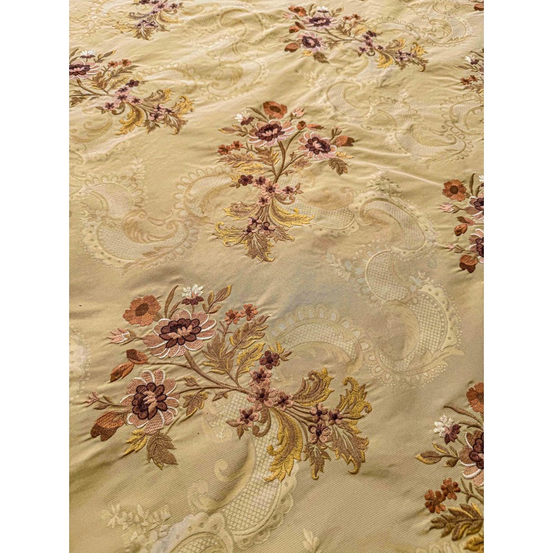 Scalamandre Floral Botanical Brown Beige Embroidery Historical 1.2y