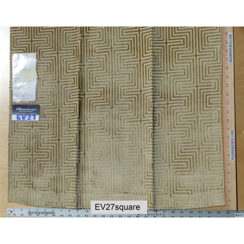 Scalamandre Old World Weavers Nexus Brass Geometric Graphic Viscose - 26 Inches x 26 Inches Square Brown