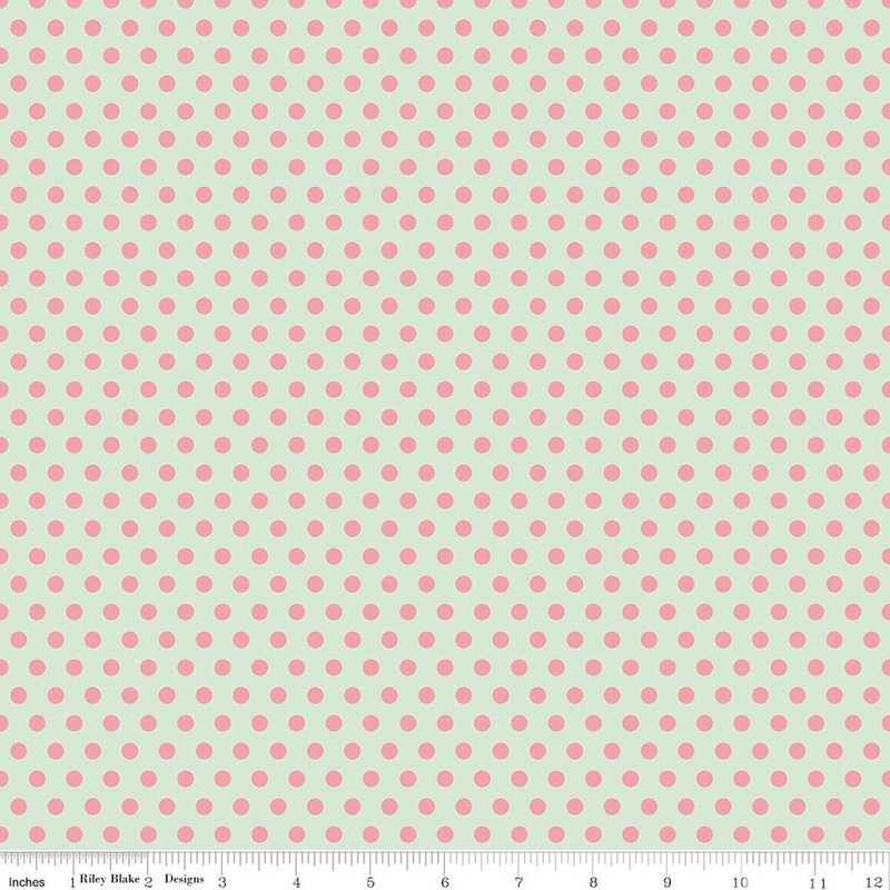 Serendipity 2 - Dots - Mint- Yardage