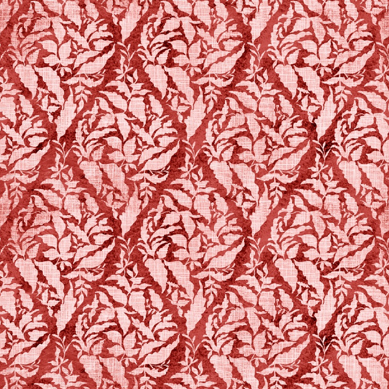 Susan Winget - Midnight Foliage - Red Damask Fabric