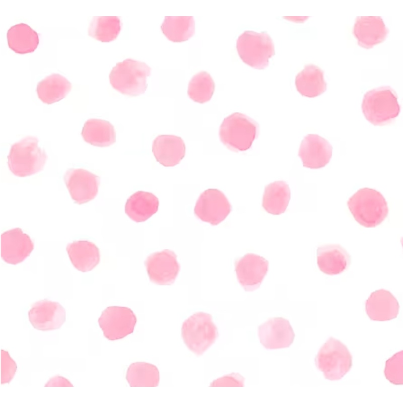 44" - Flannel - 3 Wishes - White w/Pink Dots - 100% Cotton