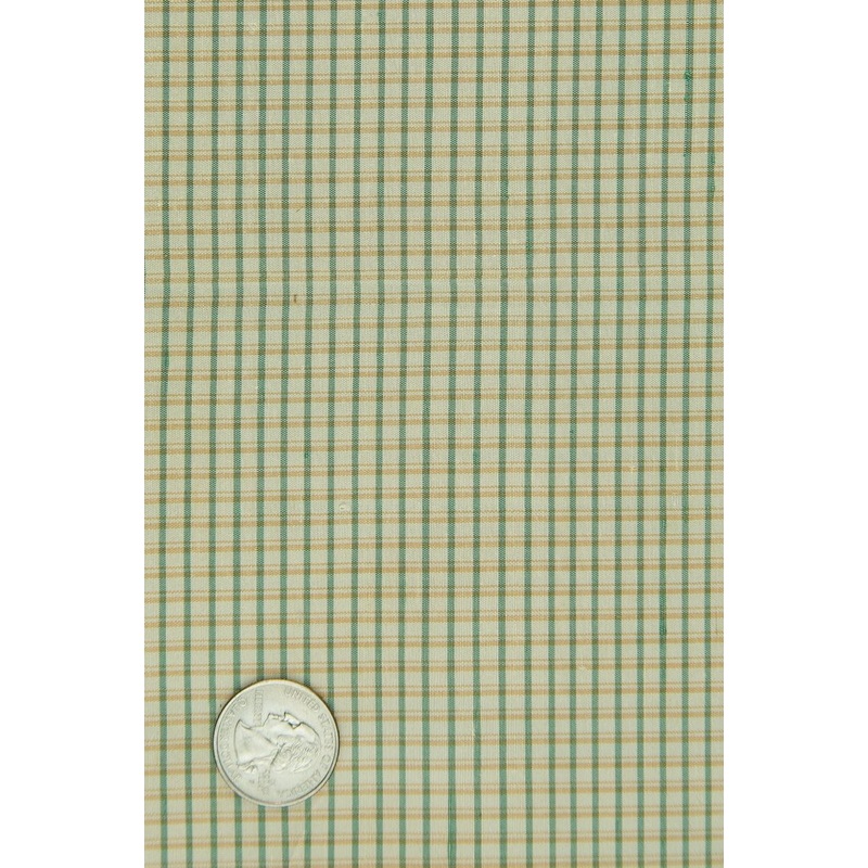 Beige Green 017 Silk Taffeta Plaids & Stripes