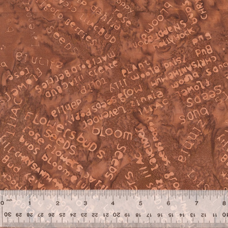 Boho Blooms Laura Heine 732Q-2 Dirt Word Collage Batik Cotton
